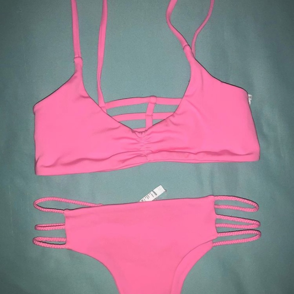PINK SAN LORENZO TWO-PIECE BIKINI SET